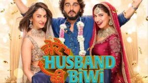 Arjun Kapoor, Bhumi Pednekar and Rakul Preet Singh in a scene from the Movie Mere Husband Ki Biwi