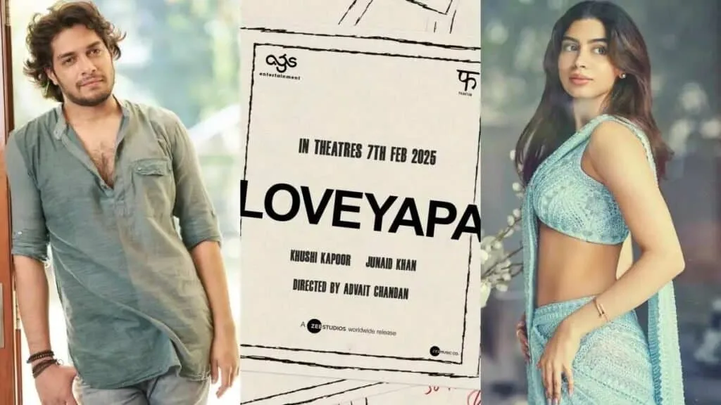 Junaid Khan and Khushi Kapoor in a scene from Loveyapa Film