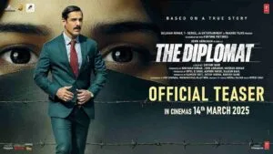John Abraham and Sadia Khateeb in a scene from the Diplomat Movie