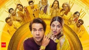 The main star cast of the film in a scene from Bhool Chuk Maaf