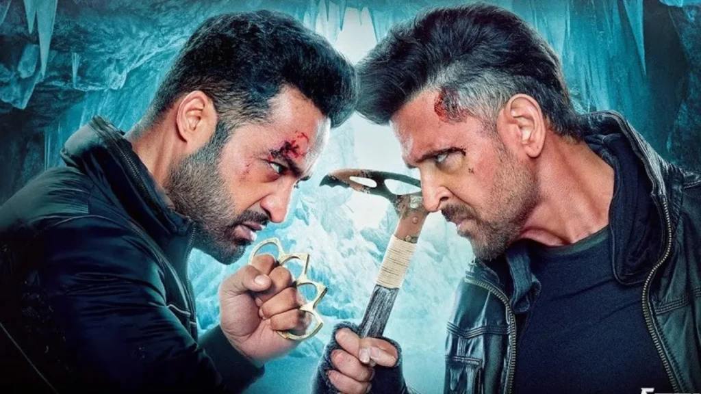 Hrithik Roshan and N.T. Rama Rao Jr. in a scene from War 2.