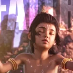 Animated scene of Prahlad chanting mantras in Mahavatar Narsimha